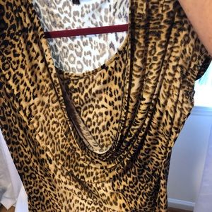 AK Cheetah Print Top NWOT Size L Cap Sleeve